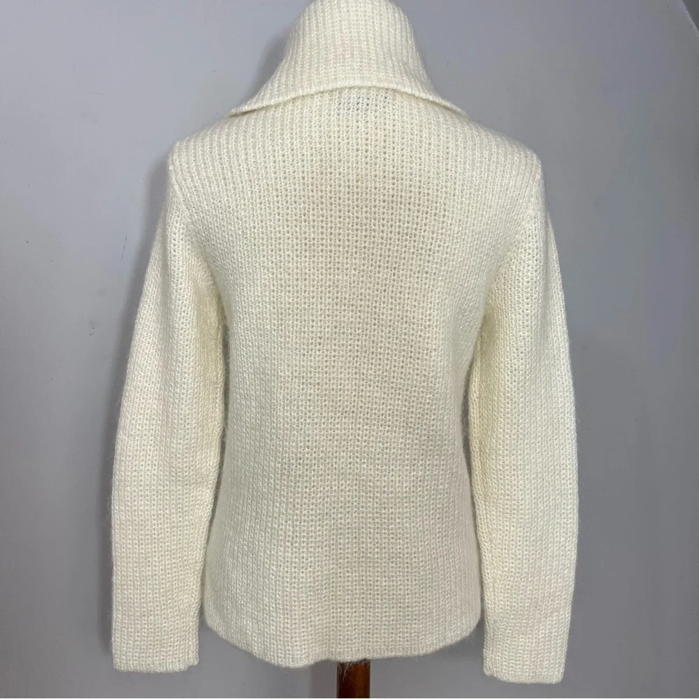 Ralph Lauren Cozy White Turtleneck Sweater Mohair Open Knit Cozy Winter Ski Snow - Picture 6 of 9